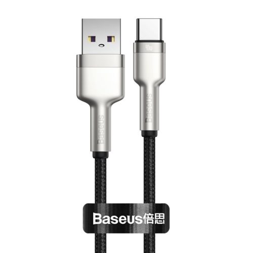 Baseus Calufe USB-Type C - 100 cm, 13 Ampere / 66W Ladung, Metallkopf, Perlendeckel - schwarz
