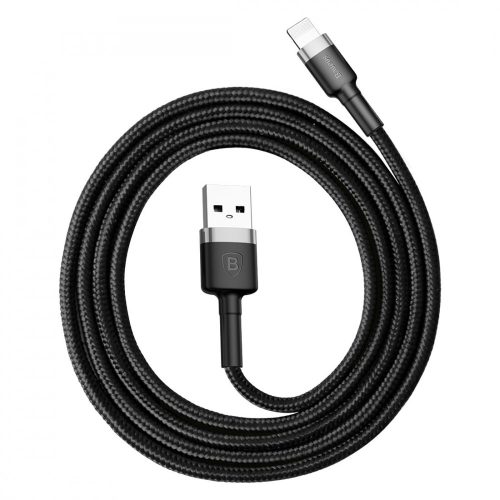 Baseus Premium Apple Kabel - 1 Meter, 2,4 Ampere Aufladung, Perlenabdeckung - schwarz