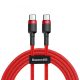 Baseus Premium USB Type-C to Type-C Kabel – 2 Meter, unterstützt 60W Ladung, Kevlar-Abdeckung – Rot