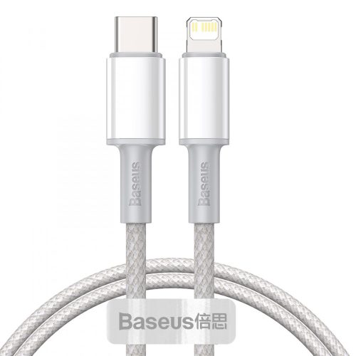Baseus Premium Type-C – zu Lightning (Apple) Kabel – 2 Meter, 20 W Ladeleistung, Kevlar-Abdeckung – Weiß