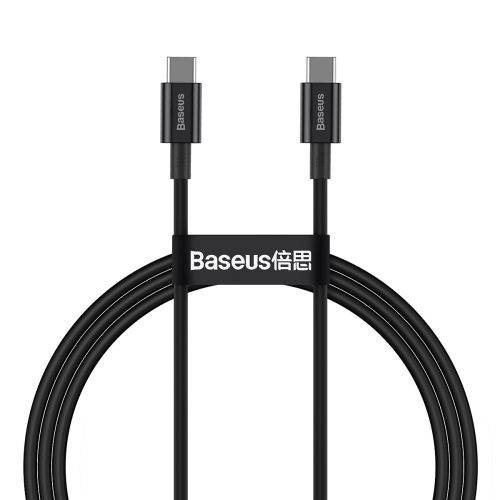 Baseus CATYS-B01 – 100W, USB-Type-C-zu-USB-Type-C-Schnellladedatenkabel, Kabellänge: 1m – Schwarz