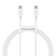 Baseus CATYS-B02 – 100W, USB-Type-C-zu-USB-Type-C-Schnellladedatenkabel, Kabellänge: 1m – Weiß