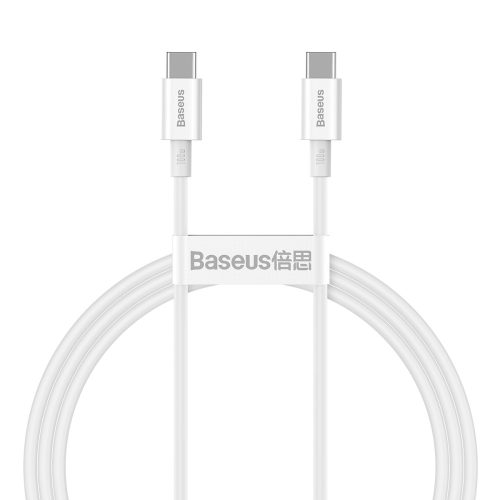 Baseus CATYS-C02 – 100W, USB-Type-C-zu-USB-Type-C-Schnellladedatenkabel, Kabellänge: 2m – Weiß