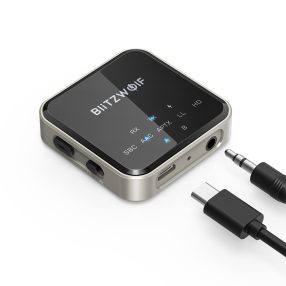   BlitzWolf® BW-BL3 Bluetooth Audioadapter (Empfänger) - Superior Chip, UND-Technologie, lange Lebensdauer, LED Licht