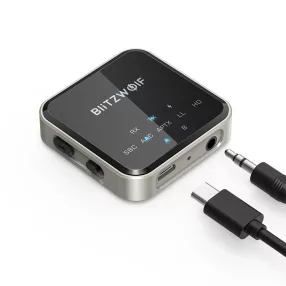   BlitzWolf® BW-BL3 Bluetooth Audioadapter (Empfänger) - Superior Chip, UND-Technologie, lange Lebensdauer, LED Licht