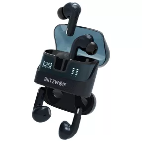   Blitzwolf® BW-FYE17 – 2 Paar Ohrhörer in einer Ladebox. 13-mm-Lautsprecher: perfekter Klang, 2 x 12 Stunden Akkulaufzeit - Dunkelblau