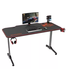   BlitzWolf BW-GD2 Gaming-Schreibtisch – Großes, robustes Design mit Kopfhörern und Getränkehalter