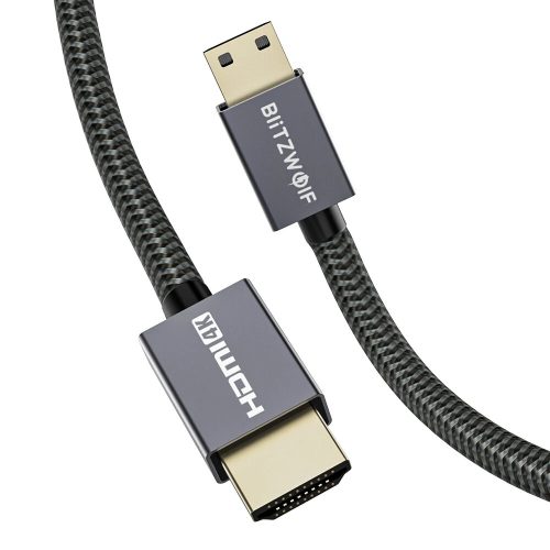 BlitzWolf® BW-HDC4 – HDMI-zu-Mini-HDMI-Kabel – 1,2 Meter, 4K*2K@60Hz, 18 Gbit/s, vergoldete Köpfe, Kevlar-Abdeckung
