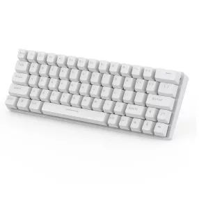   BlitzWolf BW-KB1 Gamer-Tastatur - Mechanische Tasten, RGB-LED-Beleuchtung, kabelgebunden und kabellos, IPX4 - Weiß