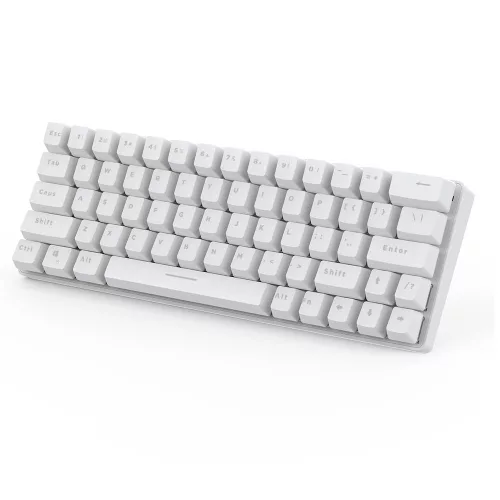 BlitzWolf BW-KB1 Gamer-Tastatur - Mechanische Tasten, RGB-LED-Beleuchtung, kabelgebunden und kabellos, IPX4 - Weiß