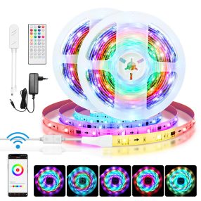   BlitzWolf® BW-LT31 Smart LED-Streifen - 5 m / 10 m lang, App- und IR-Fernbedienung, Musikmodus, verschiedene Lichteffekte 
