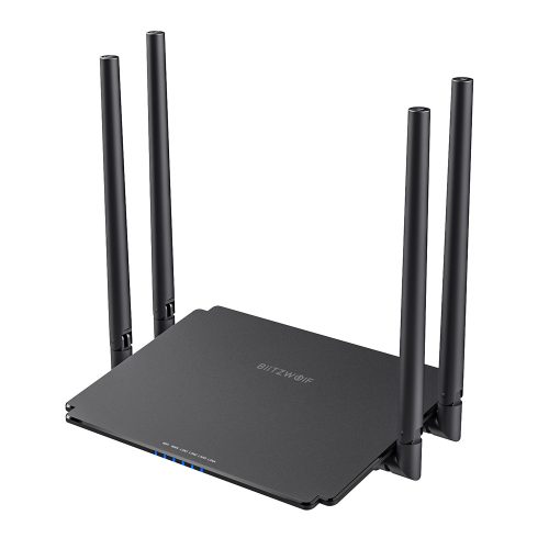 BlitzWolf BW-NET1 2.4G+5G Dual Band Router & Repeater- 1200Mbps,  4 x 5dBi antenna