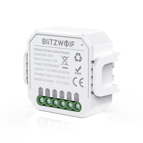 Blitzwolf® BW-SS5 - 2-Wege-SMART-Controller - Anwendungssteuerung, Timing, Sprachbefehl. Integration von Amazon Echo, Google Home und IFTTT