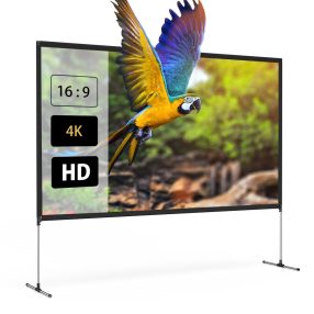   BlitzWolf® BW-VS6 -120 Zoll Projektionsleinwand mit stabilem Standfuß. 4K-Auflösung 16:9, faltbar, knitterfrei, einfache Installation