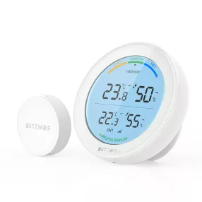   Blitzwolf® BW-WS01 - Funkwetterstation - Außensensor, Innen- und Außentemp., Luftfeuchtigkeitsanzeige, Batteriebetrieb