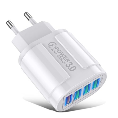 BlitzWolf® BK-385 – 4 USB-A-Anschlüsse, 48-W-Wand-Schnellladegerät – zum schnellen Laden von Android- und Apple-Telefonen - Weiß