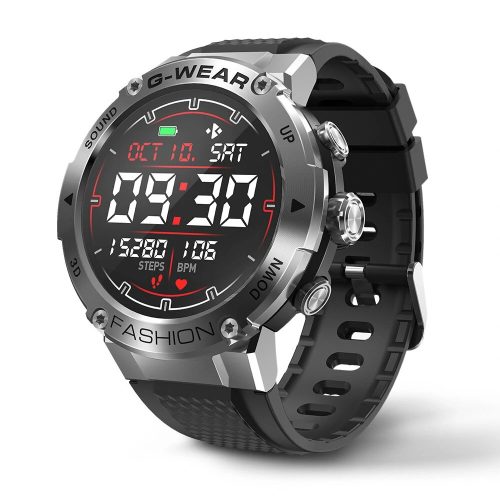 Blitzwolf® BW-AT3C (Silber) Smartwatch - 30 Tage Standby, eingebautes Mikrofon und Lautsprecher mit unzähligen Funktionen