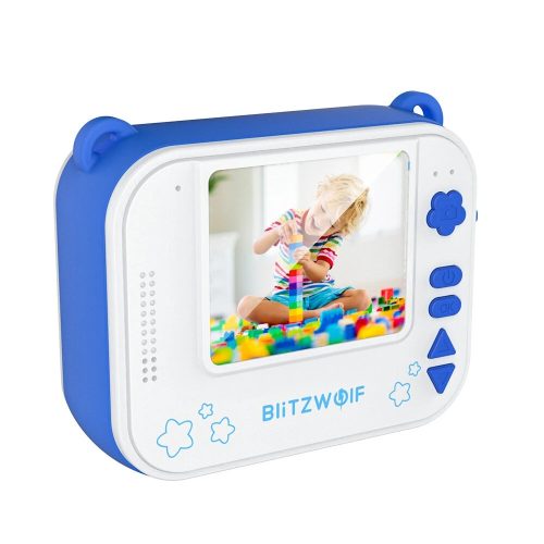 Blitzwolf BW-DP1 - Kinderkamera und Sofortdrucker in einem: 1080P, 30fps, Filter usw. - Blau