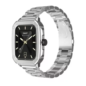   Blitzwolf® BW-GTC3 Smartwatch – Metallgehäuse und -armband, Telefonieren mit der Uhr + Aktivitätsmessfunktionen – Silber
