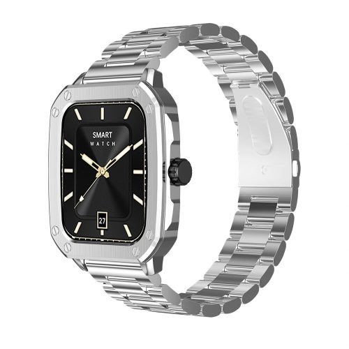 Blitzwolf® BW-GTC3 Smartwatch – Metallgehäuse und -armband, Telefonieren mit der Uhr + Aktivitätsmessfunktionen – Silber