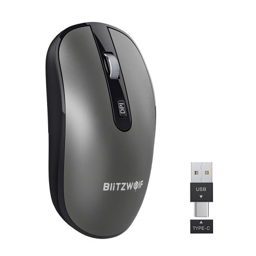 Blitzwolf BW-MO3 Wireless-Maus - Bluetooth + 2,4 GHz Wireless, 2400DPI - Silber