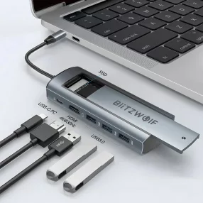  Blitzwolf BW-Neo TH13 USB HUB-Dockingstation: 1x 4K@30Hz HDMI, 3x USB 3.0 5Gbps, PD100W, 1x M.2 SSD-Steckplatz
