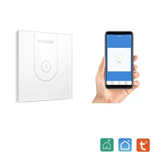 BlitzWolf BW-SS9 - Intelligenter Wandlicht-Touch-Schalter mit 1-teiligem Schalter - Google Home, Amazon-Integrierbarkeit