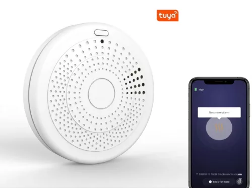 Intelligente Kohlenmonoxid- (CO-) und Raucherkennung mit Alarmfunktion, App-Überwachung, 85 dB Lautstärke, 3 Jahre Batterie