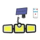 Elfeland Solar-LED-Wandleuchte – separates Solarpanel mit 5 Meter Kabel, 3 Leuchtenköpfe, Bewegungsmelder, wasserdicht