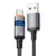 ESSAGER ES-X61 – 1 Meter langes Type-A - Type-C Kabel. Digitalanzeige, 100-W-Ladefunktion, Perlmuttstoffbezug