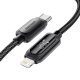 ESSAGER ES-X57 – 1 Meter langes USB-Kabel (Type-C/Lightning). Digitalanzeige, 29-W-Ladefunktion, Perlmuttstoffbezug