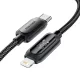 ESSAGER ES-X57 – 2 Meter langes USB-Kabel (Type-C/Lightning). Digitalanzeige, 29-W-Ladefunktion, Perlmuttstoffbezug