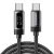 ESSAGER ES-X64 – 2 Meter langes Type-C - Type-C Kabel. Digitalanzeige, 100-W-Ladefunktion, Perlmuttstoffbezug