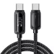 ESSAGER ES-X57 - 2 meter, USB Type-C - USB Type-C Kabel. Digitalanzeige, 100-W-Ladefunktion, Perlmuttstoffbezug