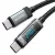 ESSAGER ES-X47 – 2 Meter langes Type-C - Type-C Kabel. Digitalanzeige, 240-W-Ladefunktion, Perlmuttstoffbezug