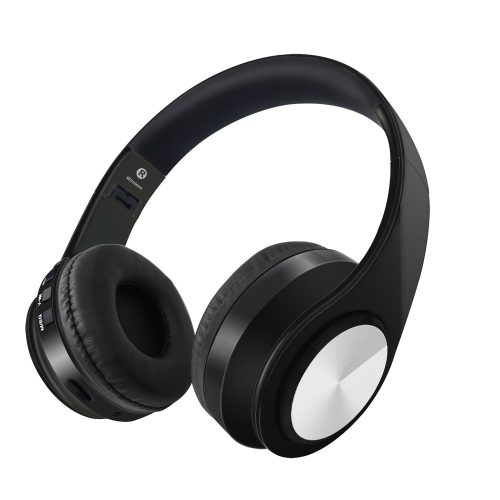 HiGi D-422 – Bluetooth 5.0-Kopfhörer – 10 Stunden Betriebszeit, 40-mm-Lautsprecher, integriertes Mikrofon, BT + 3,5-Klinken-Anschluss – Schwarz