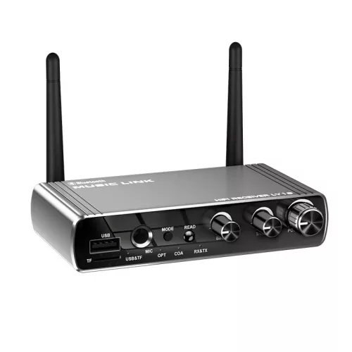 HiGi® LY18 Hi-Fi Bluetooth V5.4 Sender und Empfänger (DAC Audio-Konverter) Metallgehäuse, Fernbedienung, 30m Reichweite, 6-in-1