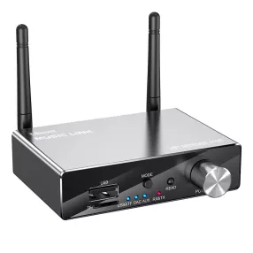   HiGi® LY35 - Bluetooth V5.3 Empfänger- und Sendereinheit in einem, Metallgehäuse, mit Fernbedienung - 30m Reichweite, 6 in 1