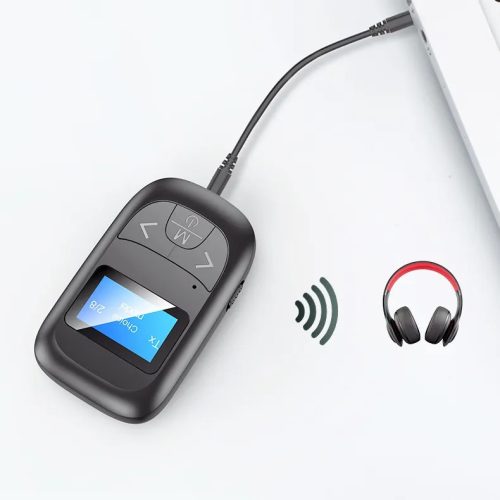 HiGi® T14 - LED -Display Bluetooth 5.0 Audioempfänger und Senderadapter in einer + Mikrofon (2 in 1) 6 Stunden Batteriezeit, kleiner Größe
