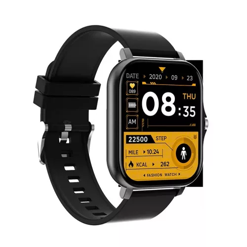 HryFine Y13 Smartwatch – Schwarze Farbe, Silikonarmband – 5 Tage Akkulaufzeit, IP67, Bluetooth-Anrufe, Nachrichten, Gesundheit