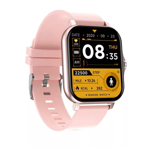 HryFine Y13 Smartwatch – Rosafarben, Silikonarmband – 5 Tage Akkulaufzeit, IP67, Bluetooth-Anrufe, Nachrichten, Gesundheit