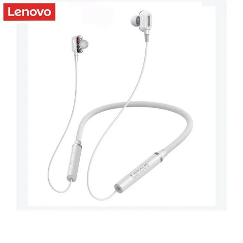 Lenovo HE05 Pro – Sport-Headset für die Nackenmontage mit Geräuschfilter, tiefem Bass, 10Stunden Betriebszeit – Weiß/grau