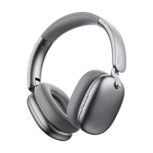 Lenovo® TH60 Bluetooth-Kopfhörer – ANC: Aktive Geräuschunterdrückung, Mikrofon, satter Bass. 28 Stunden Akkulaufzeit – Silber
