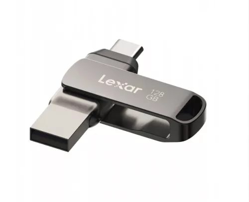 Lexar® JumpDrive® D400 USB 3.1 Typ-C Dual-Slot-Metall-USB-Stick – für Smartphone und Computer. Aluminiumgehäuse, 128 GB