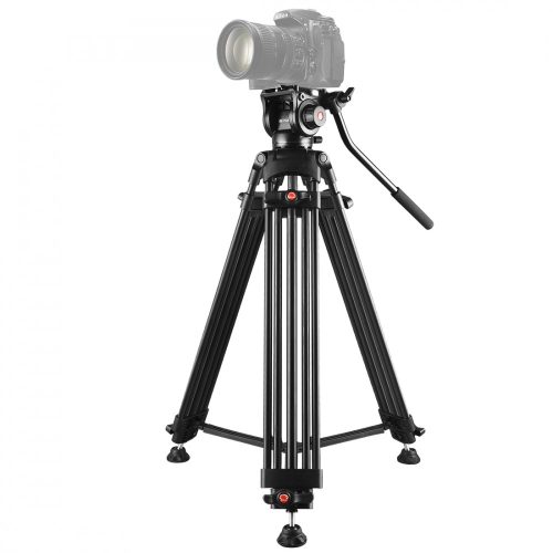 PULUZ Professional Kamerastativ + Kopf für DSLR / SLR Kameras - Aluminiumrahmen, hohe Belastbarkeit: 10kg, höhenverstellbar zwischen 80-160cm