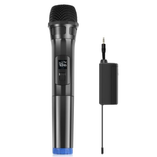 Puluz PU628B – Kabelloses Mikrofon mit 3,5-Klinken-Ausgang – 30 Meter Reichweite – Schwarz