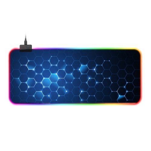 Wasserdichtes beleuchtetes RGB-Mauspad - mit 14 verschiedenen Lichteffekten, Größe: 800 x 300 x 4 mm (Wabe)