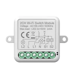   RSH® SB02 WiFi – 2-kanal SMART Schalter – Anwendungssteuerung, Timing, Sprachanweisungen. Amazon Echo, Google Home und IFTTT-Integration