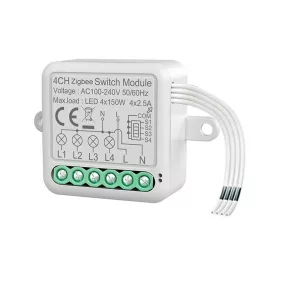   RSH® SB04 ZigBee – 4 -Wege-SMART-Schalter – Anwendungssteuerung, Timing, Sprachanweisungen. Amazon Echo, Google Home und IFTTT-Integration