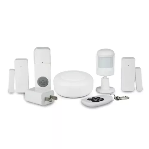 RSH® SK04 Smart Home Sicherheitsalarm-Set mit APP-Steuerung – WLAN, Batterie, 3 Sensoren, Klingel, Fernbedienung